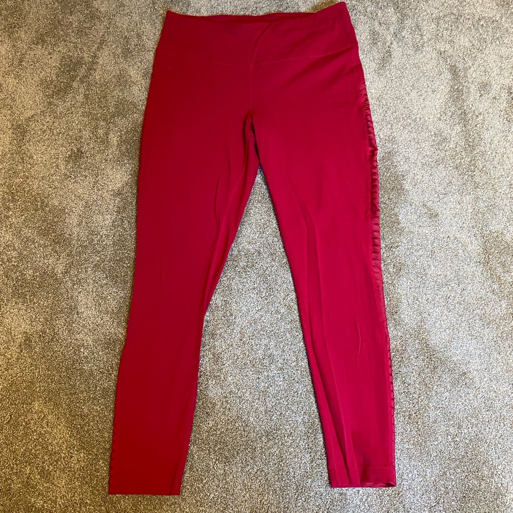 MPG Pink Leggings with Mesh Side Detail
